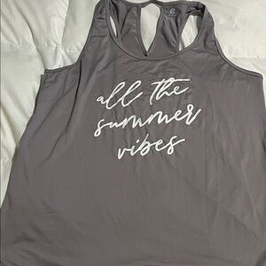 “All the Summer Vibes” Women's Gray Tank Top